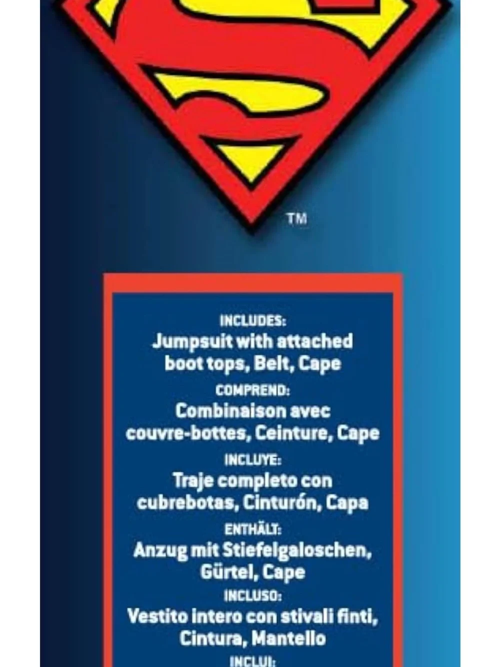 Superman Costume Kids Size Small 4-6 DC Comic